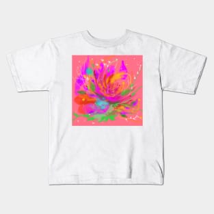 Pink abstract flower Kids T-Shirt